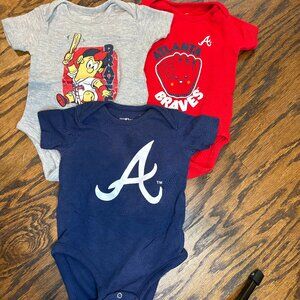 Set of 3 Braves Onsies